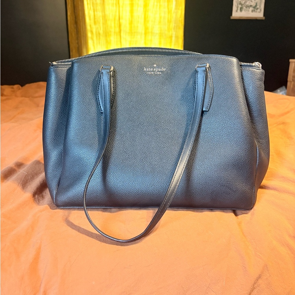 Kate Spade Black Leather Tote Bag